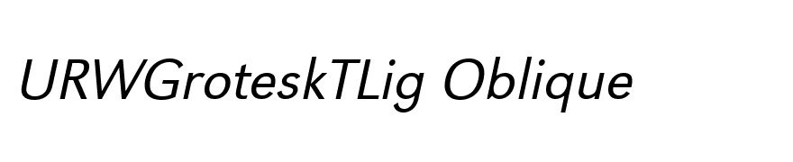 URWGroteskTLig Oblique