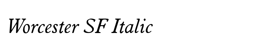 Worcester SF Italic